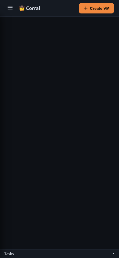 Corral web UI on mobile